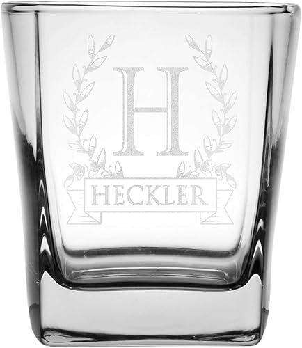 Miniatura 8 de Vaso de whisky y decantador personalizado con monograma, corona de bourbon rock, vidrio escocés grabado para papá, cumpleaños, día del padre,