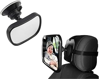 ZogeeZ Baby Car Mirror Set, Rear View & Head Rest Mirrors - Wide View for Better Viability - Shatter Resistant Seat Safety for Infants, Children, or Toddlers