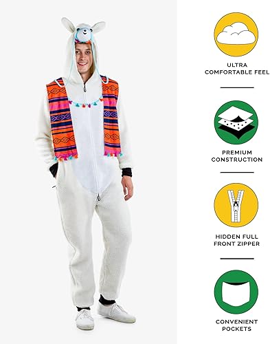 Vista 6 de Tipsy Elves Disfraz de vaca para hombre en blanco y negro, divertido mono de Halloween de animales de granja
