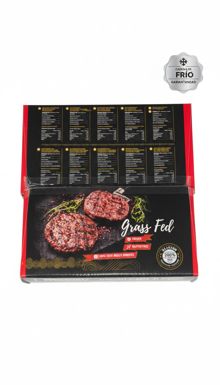 Hamburguesas Black Angus 100% Carne de Vacuno Irlandesa - Pack 20 x 170g - Producto Refrigerado - NEXU