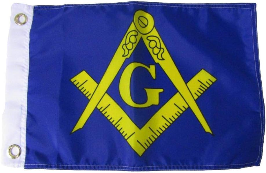 Trade Winds 12x18 12"x18" Freemason Mason Masonic Lodge Blue Gold Silk Nylon-Polyester Flag Premium Fade Resistant