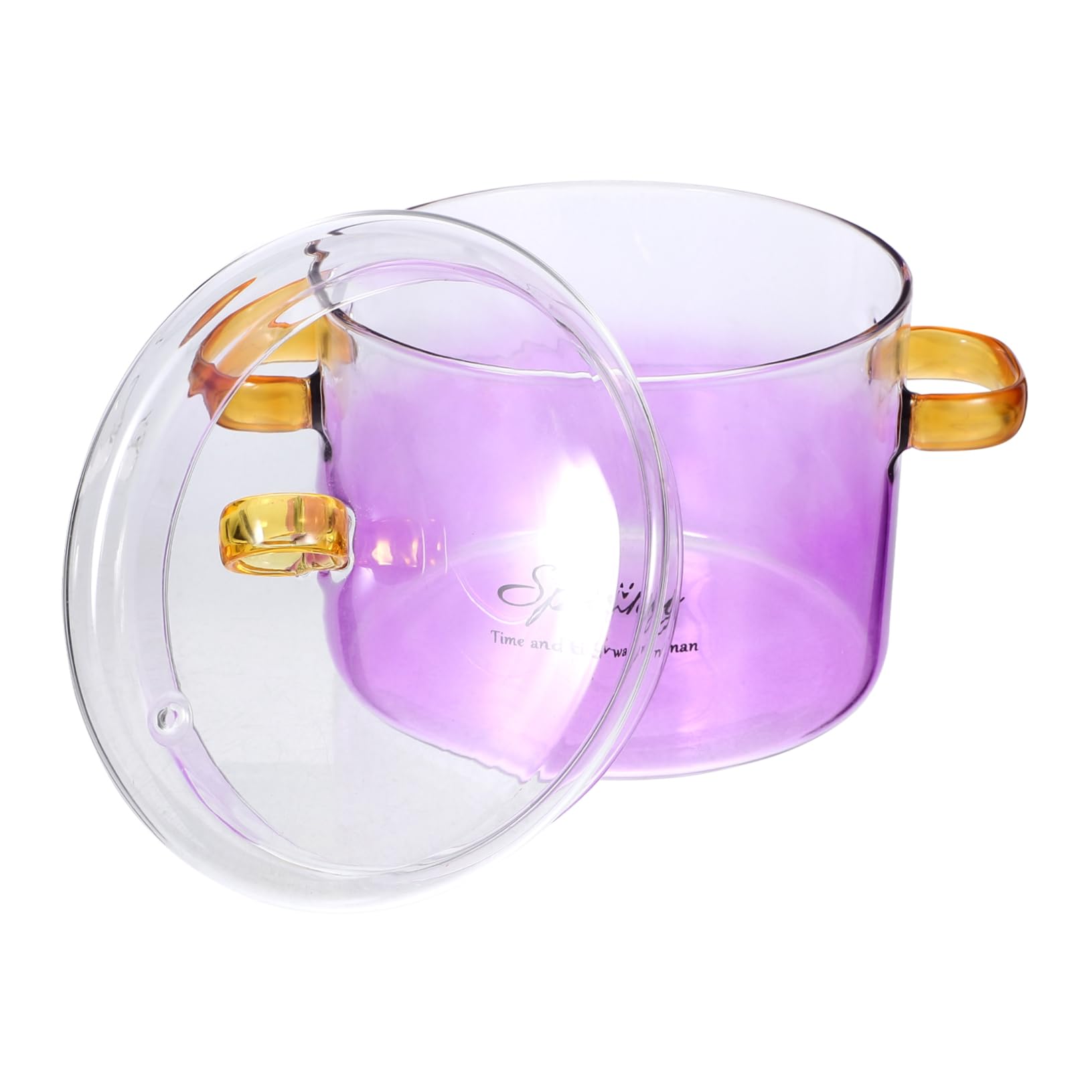 MUCKLILY Clear Glass Cooking Pot with Lid Heat Resistant Borosilicate Glass Cookware for Stovetop for Noodles Soup Ramen and Milk Compatible with Electric Stoves and Microwaves