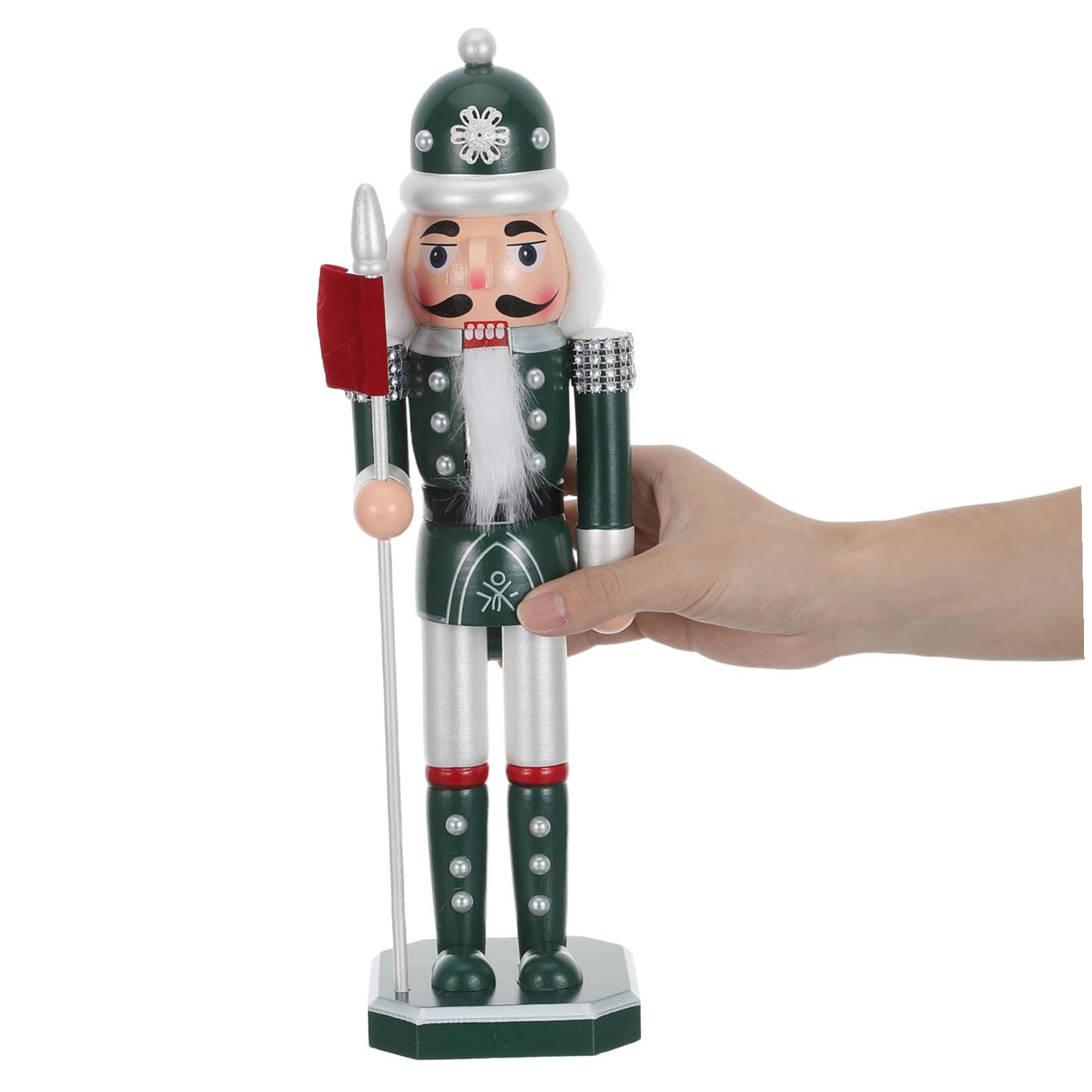 Operitacx Decoración de Navidad de Madera Verde Diseño Clásico y Apariencia Festiva, Adorno Coleccionable Adecuado para Sala de Estar y Estantería