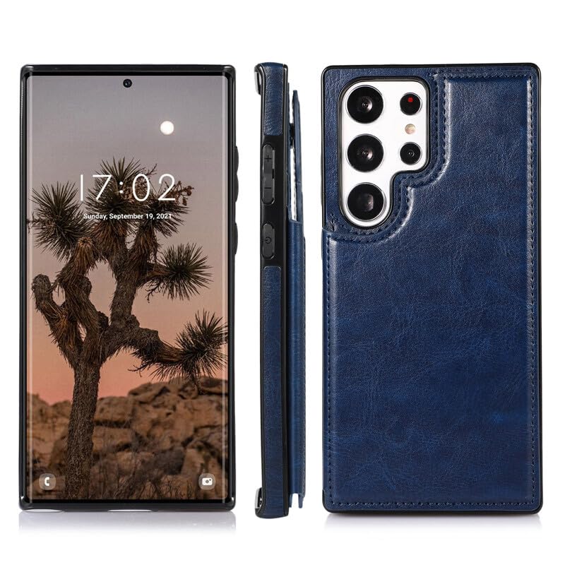 Housse Samsung Galaxy S22 Plus en cuir bleu idéale pour sécuriser vos déplacements