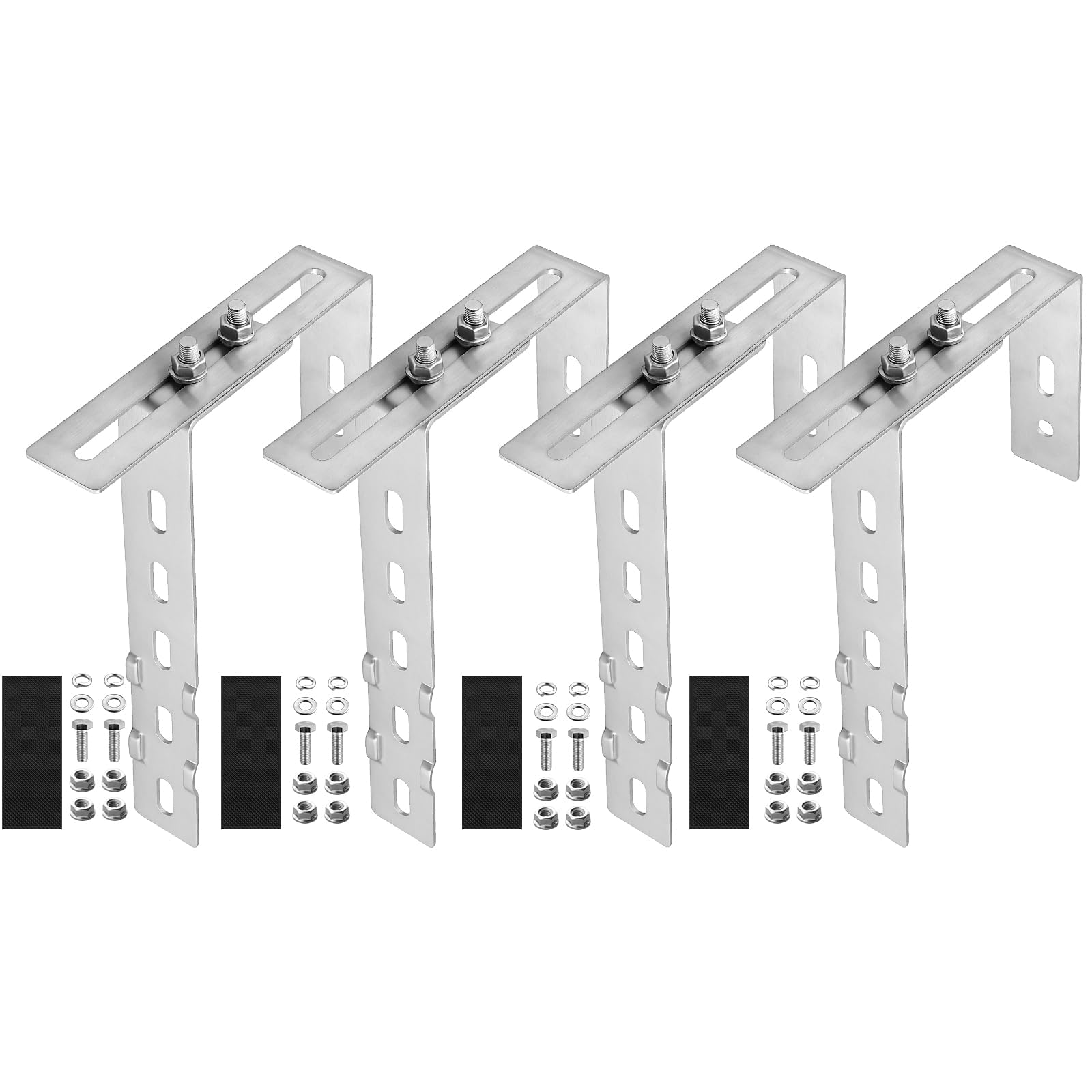 GETLITOOL 4pcs Soporte para planta de energía solar para balcón, acero inoxidable 304, soporte ajustable para balcón, módulo solar, fijación para planta de energía solar