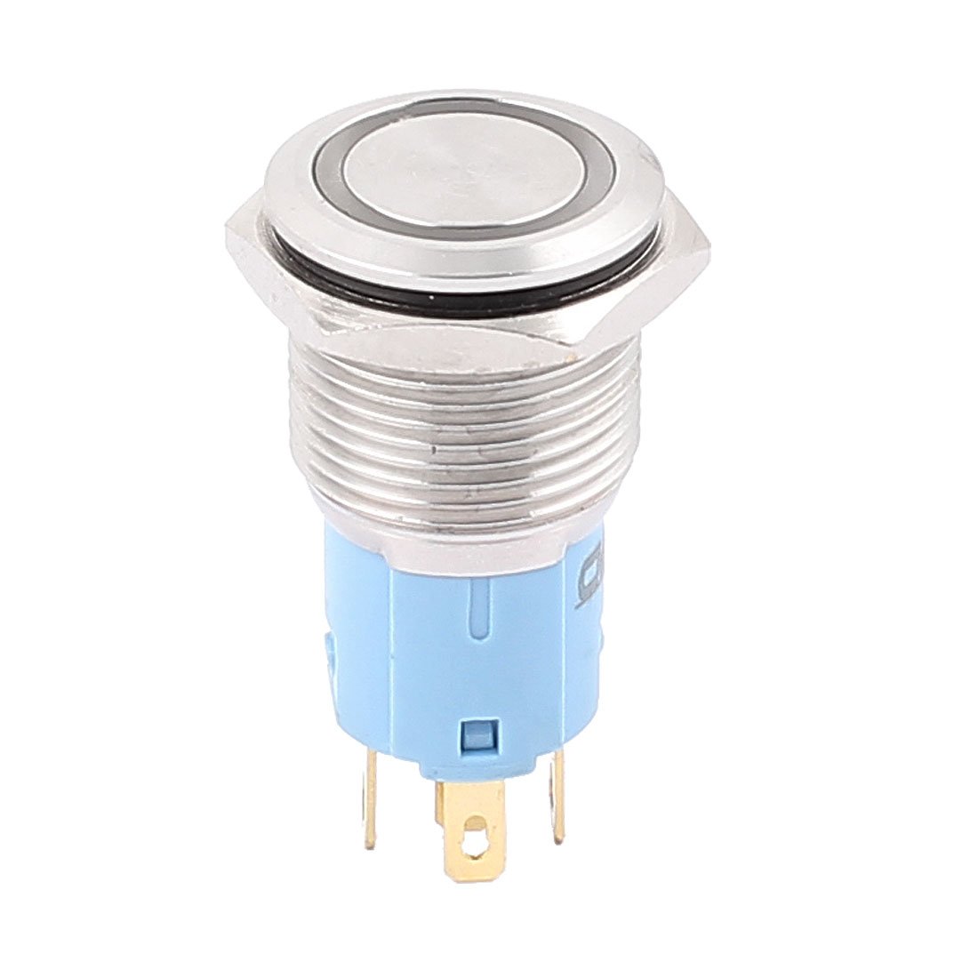 Aexit 24V 16mm Wall Switches Dia Blue LED Angle Eyes Latching Metal Switches Pushbutton Switch