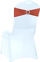 Vista 150 de MDS - Paquete de 50 bandas elásticas de elastano para silla, lazos elásticos para sillas con hebilla deslizante, ajuste universal para bodas, Acción