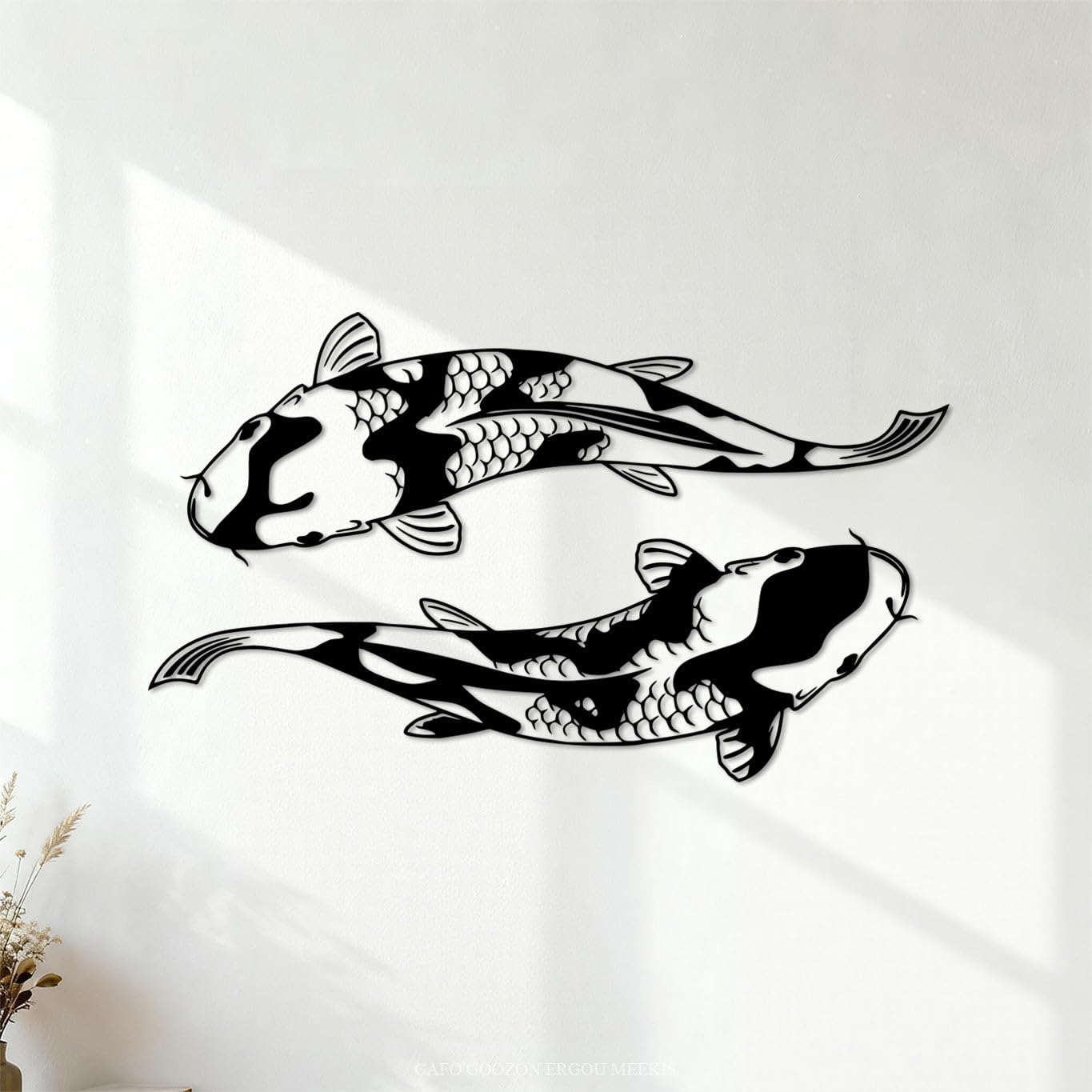 Wall Vinyl Sticker Decor Japanese Koi Fish Camping Rv Rv River Animal Fish Car 42x71.7cm Do not Damage the wall Surface Black — image 1