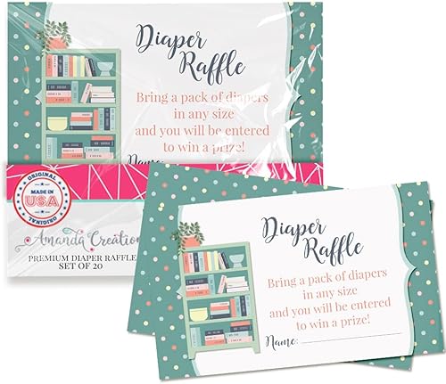 Miniatura 19 de Amanda Creation Gold & Silver Twinkle Little Star - Boletos para rifas de pañales neutrales de género para baby showers, 20 insertos de doble cara