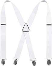 Mens Braces X Shape with 4 Clips, Elastic Adjustable Suspenders Braces for Men Trousers, Mens Suspenders Braces Business Wedding Casual