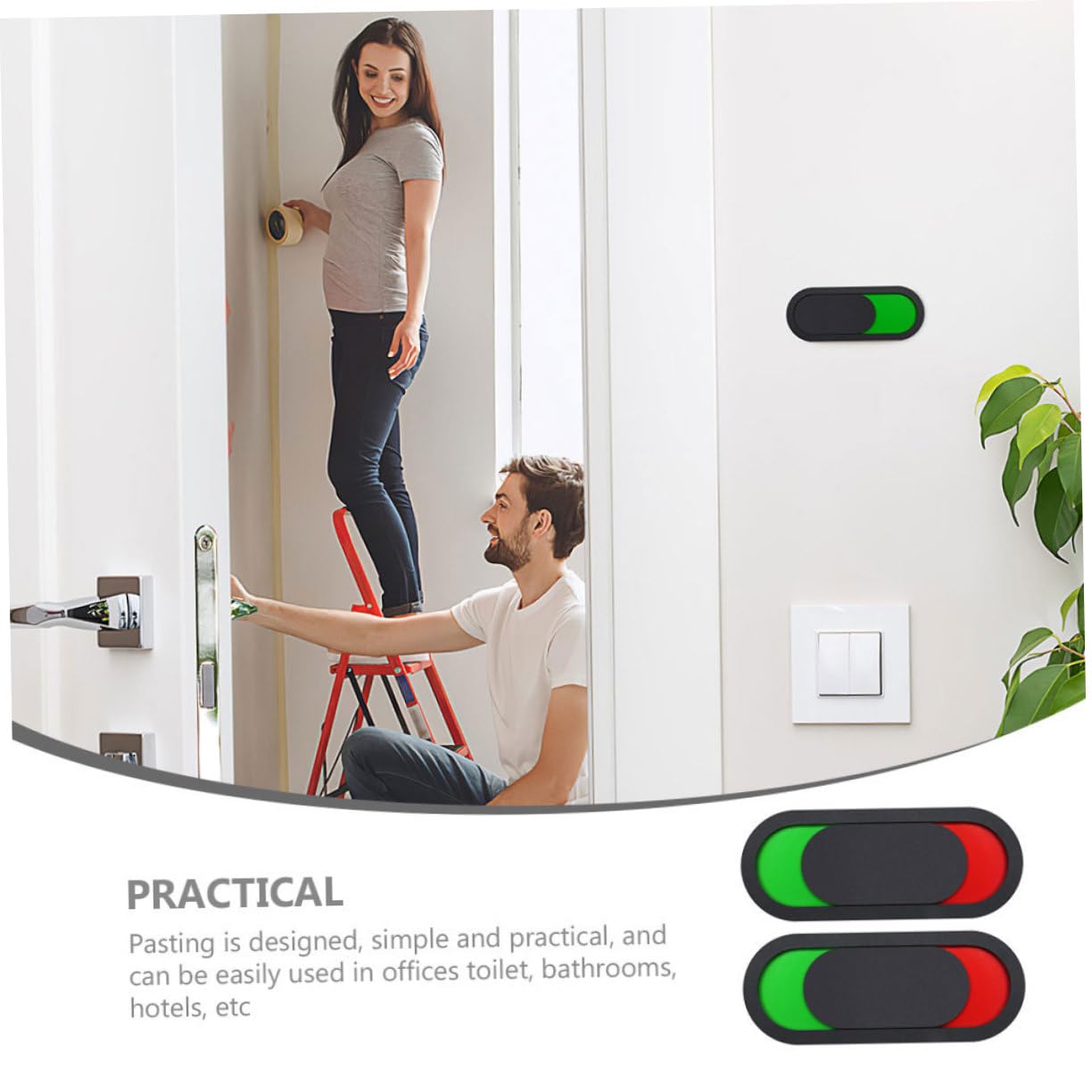 VILLCASE 40piezas Señales De Estado Para Puertas Deslizables Carteles De Ocupado y Indicadores De Privacidad Para Oficinas y Baños Sin Texto