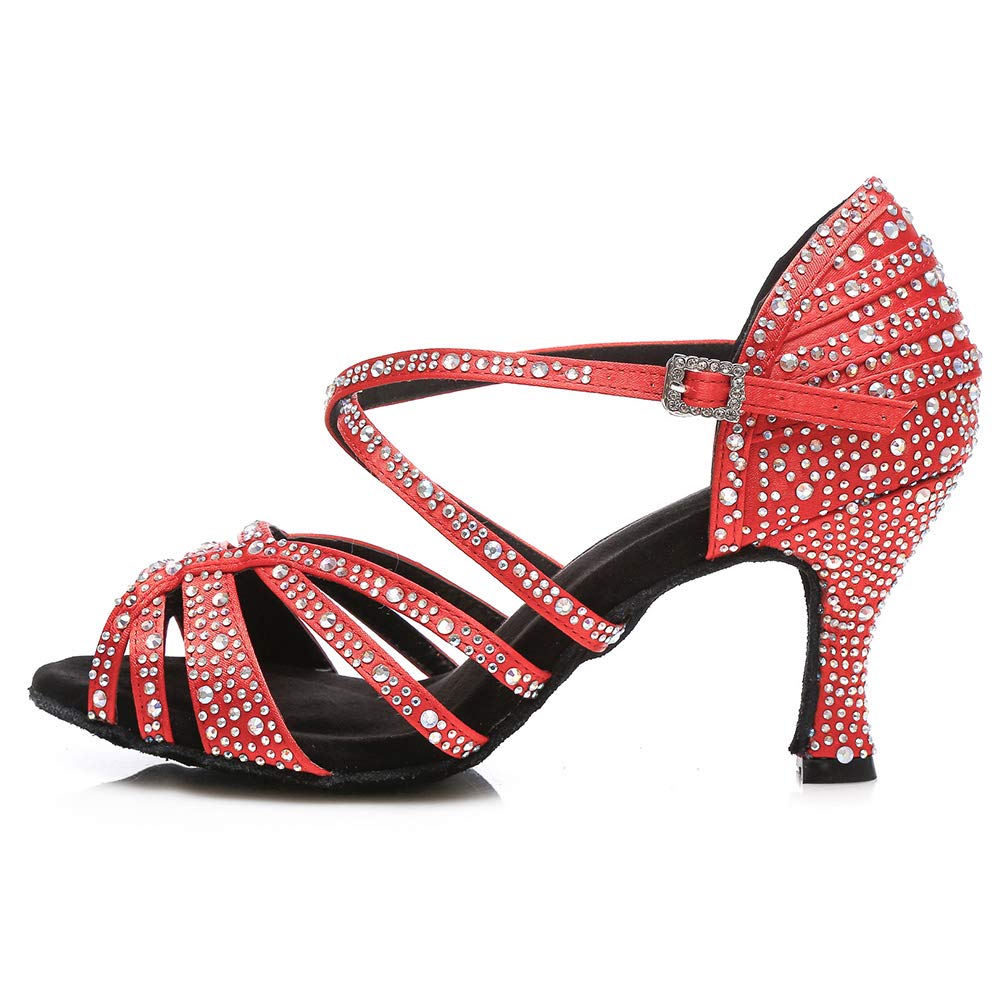 HROYL Zapatos de Baile Latino Mujer Salsa y Bachata Zapatos Baile de Salón,Modelo YCL356 — view 18