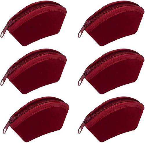 TENBOR 6 bolsas de terciopelo para joyas, bolsas de joyería con cremallera, pequeñas bolsas de regalo de lujo para organizador de joyas, regalos,