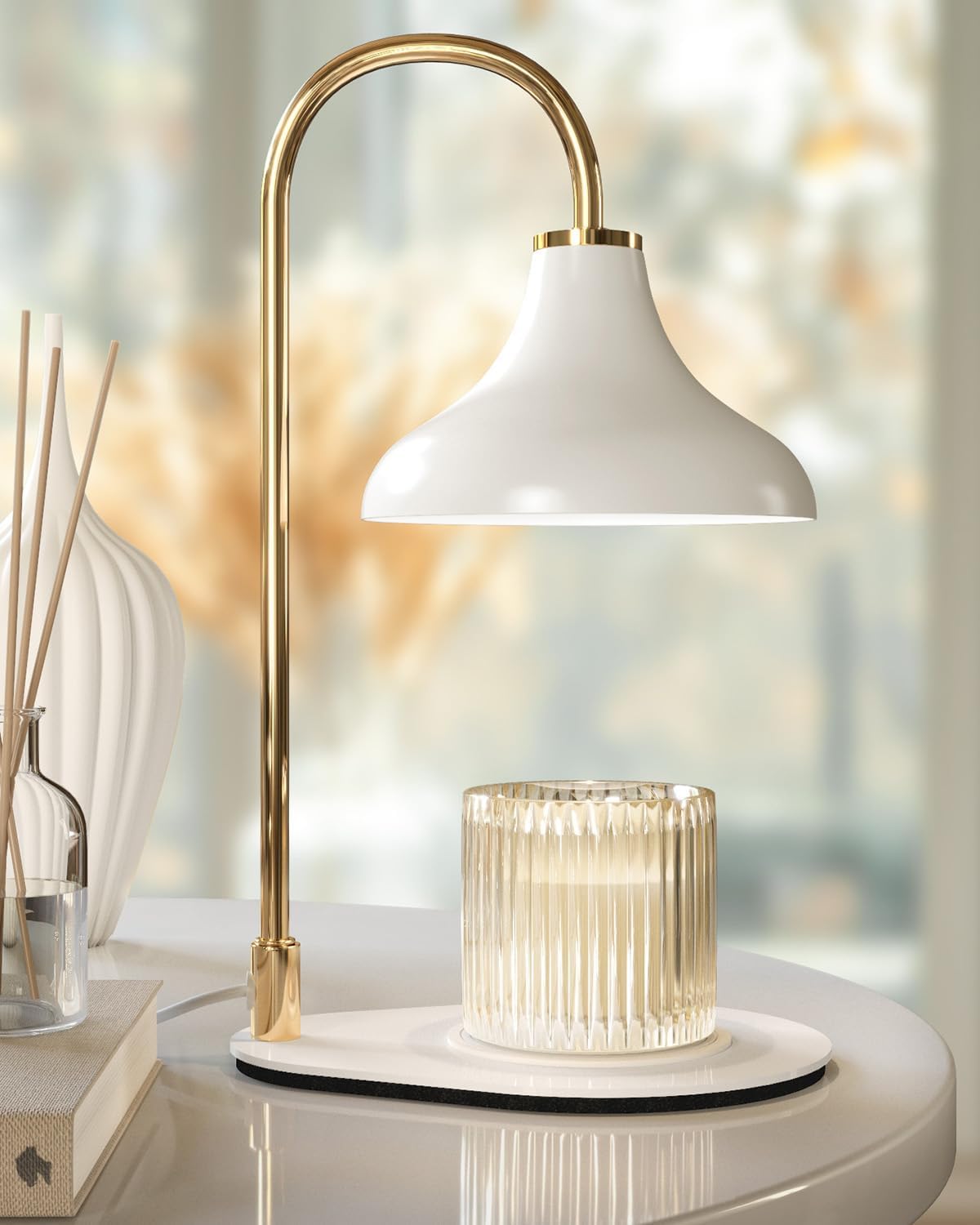 Gifts for Women – White Candle Warmer Lamp with Timer & Dimmer for Scented Jar Candles, Ideal Home Décor Gift for Women, Includes 2 Bulbs