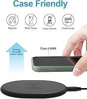 Vista 5 de Ultra-Slim Wireless Charger, 15W Maximum Fast Wireless Charging Pad Compatible with iPhone 14131211, for Samsung Galaxy
