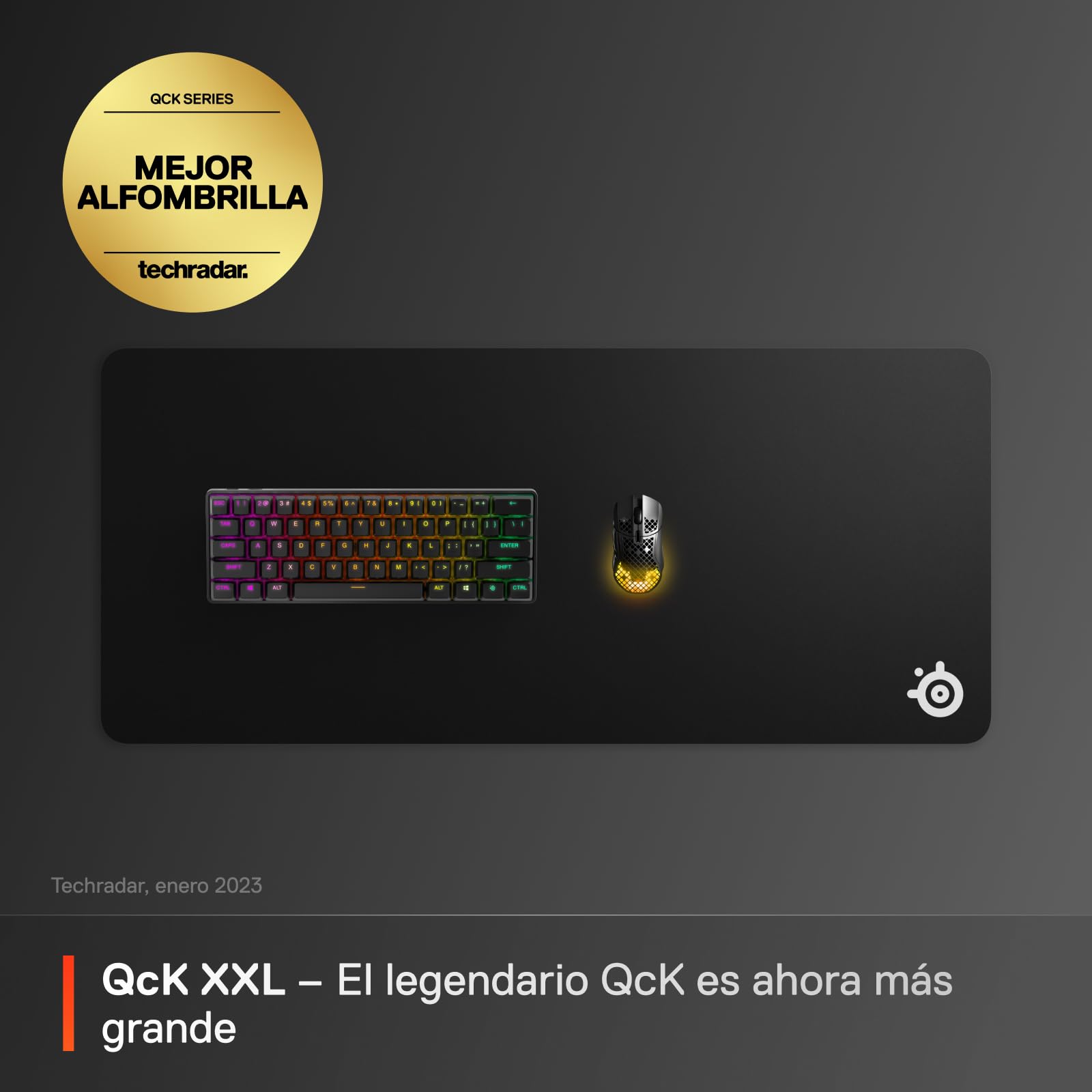SteelSeries Alfombrilla QcK - Tejido XXL - máximo rastreo y Estabilidad - Alfombrilla para Esports - Antideslizante - lo Cubre Todo