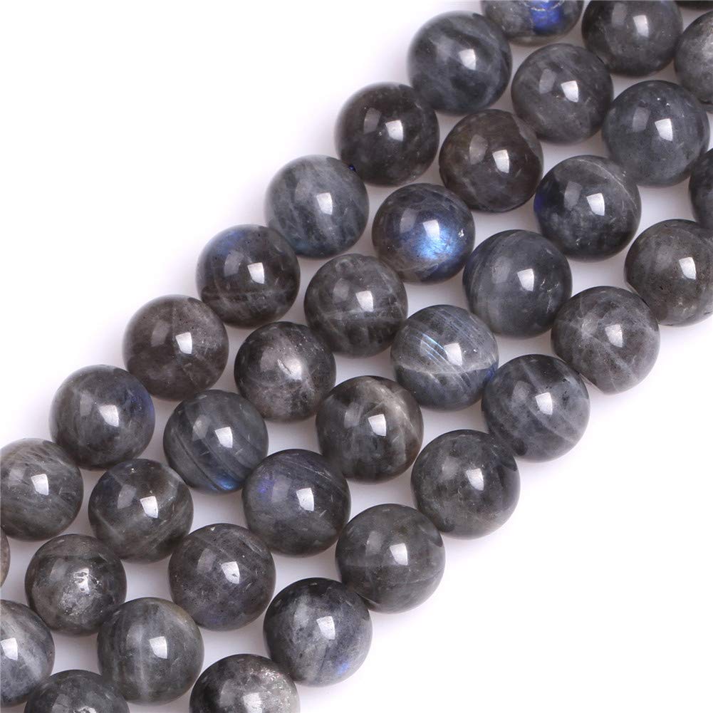 GEM-Inside Natural 10mm Rainbow Blue Labradorite Round Gemstone Semi Precious Loose Beads for Jewellery Making 15''