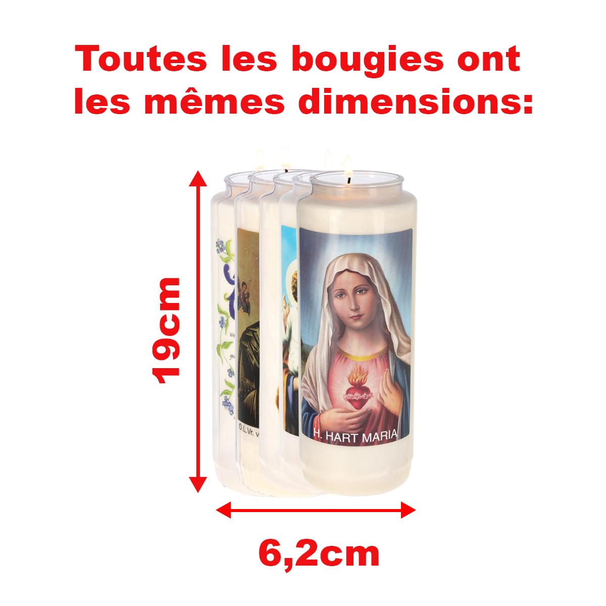 KRISTEN Bougies de Cimetière Blanches, Lot de 20 | Bougies Longue Durée (216 Heures)