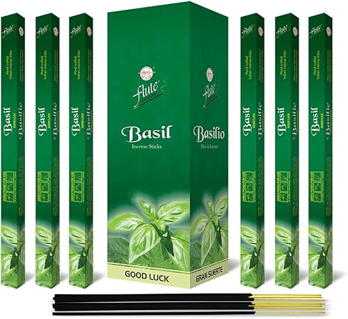 Miniatura 4 de Flute Varillas de incienso de albahaca para buena suerte y bendición (8 varillaspaquete, 25 paquetescaja, caja total de 200 varillas), ideal para