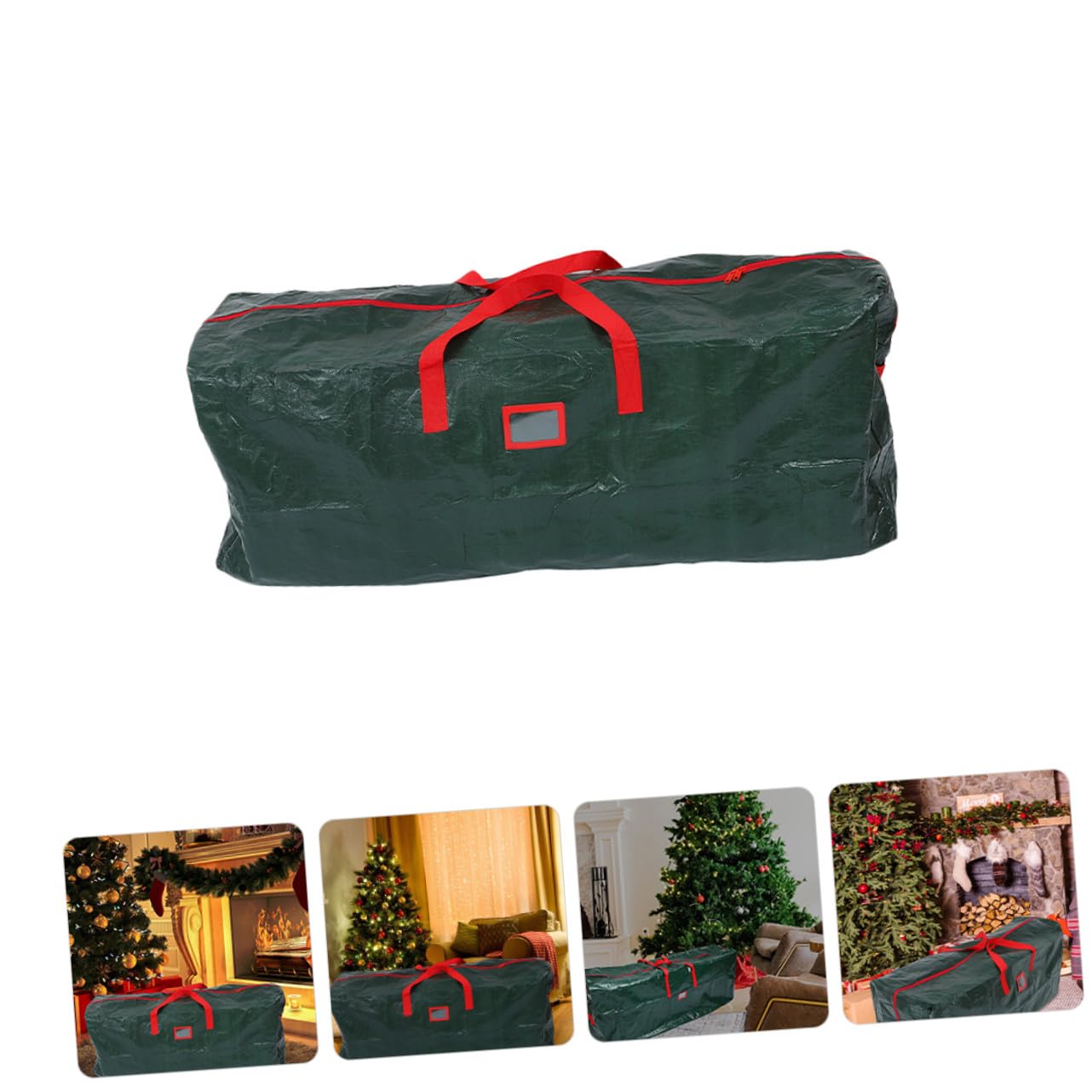 Bolsa para Árbol de Navidad Grande con Asas Resistente al Agua y Polvo Organizador de Almacenamiento de No Tejida para Guardar Árboles y Decoraciones Navideñas