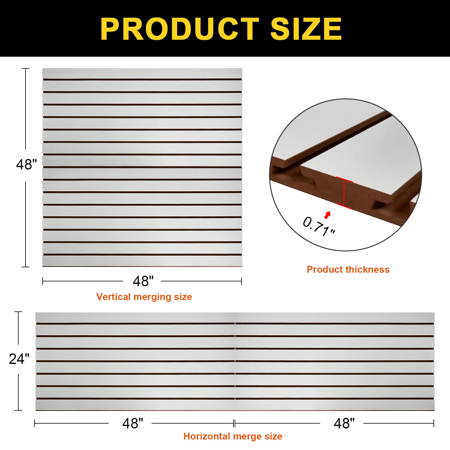 4 ft x 2 ft White Slat Wall Easy Organizer Panels - 2 Packs Set- Perfect for Retail Store