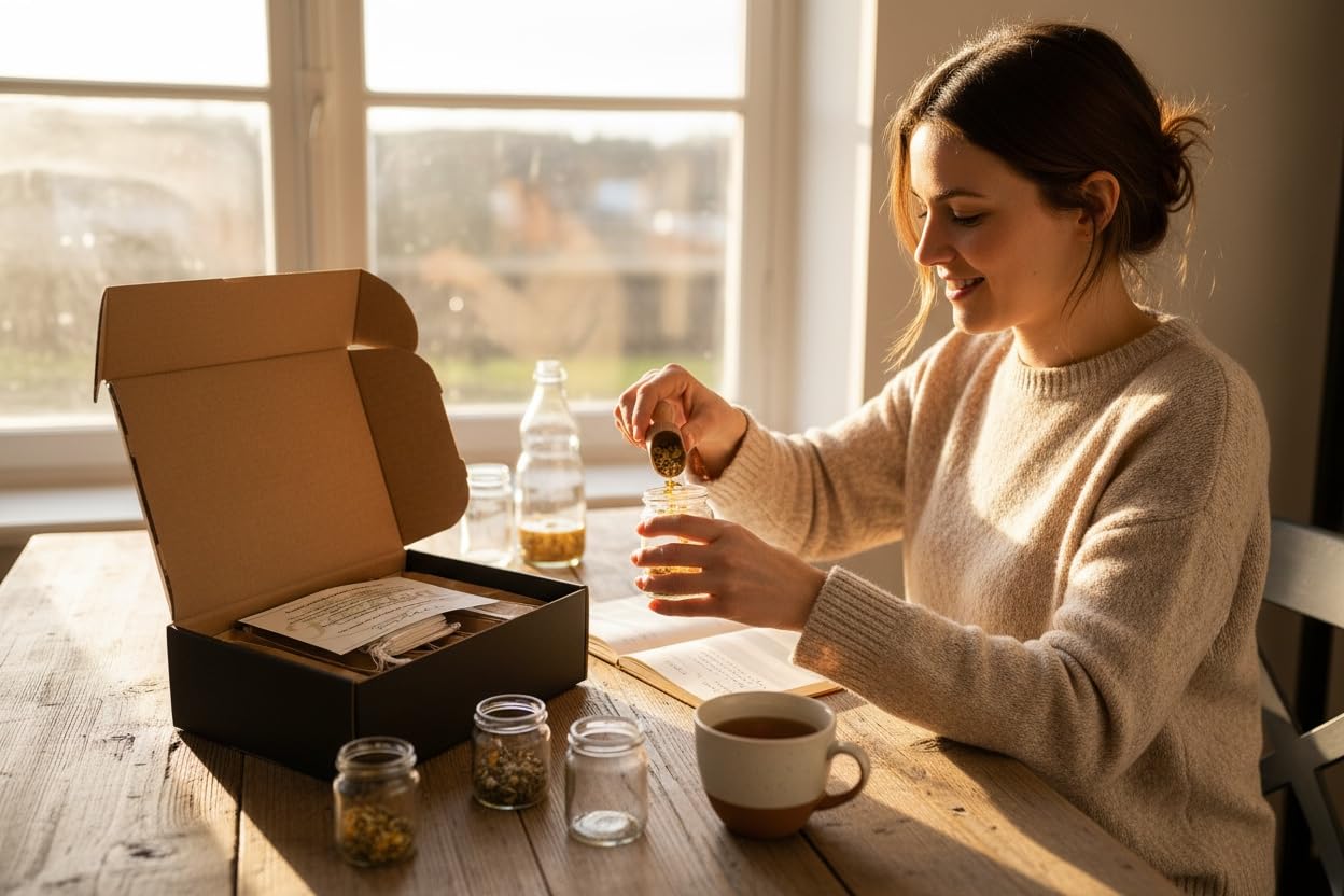 Premium Früchtetee Tee Geschenkeset DIY zum Selber Mischen inkl. 10 Teebeuteln – 8-teiliges Teeset mit ausgewählten Teesorten (Früchtetee Set)
