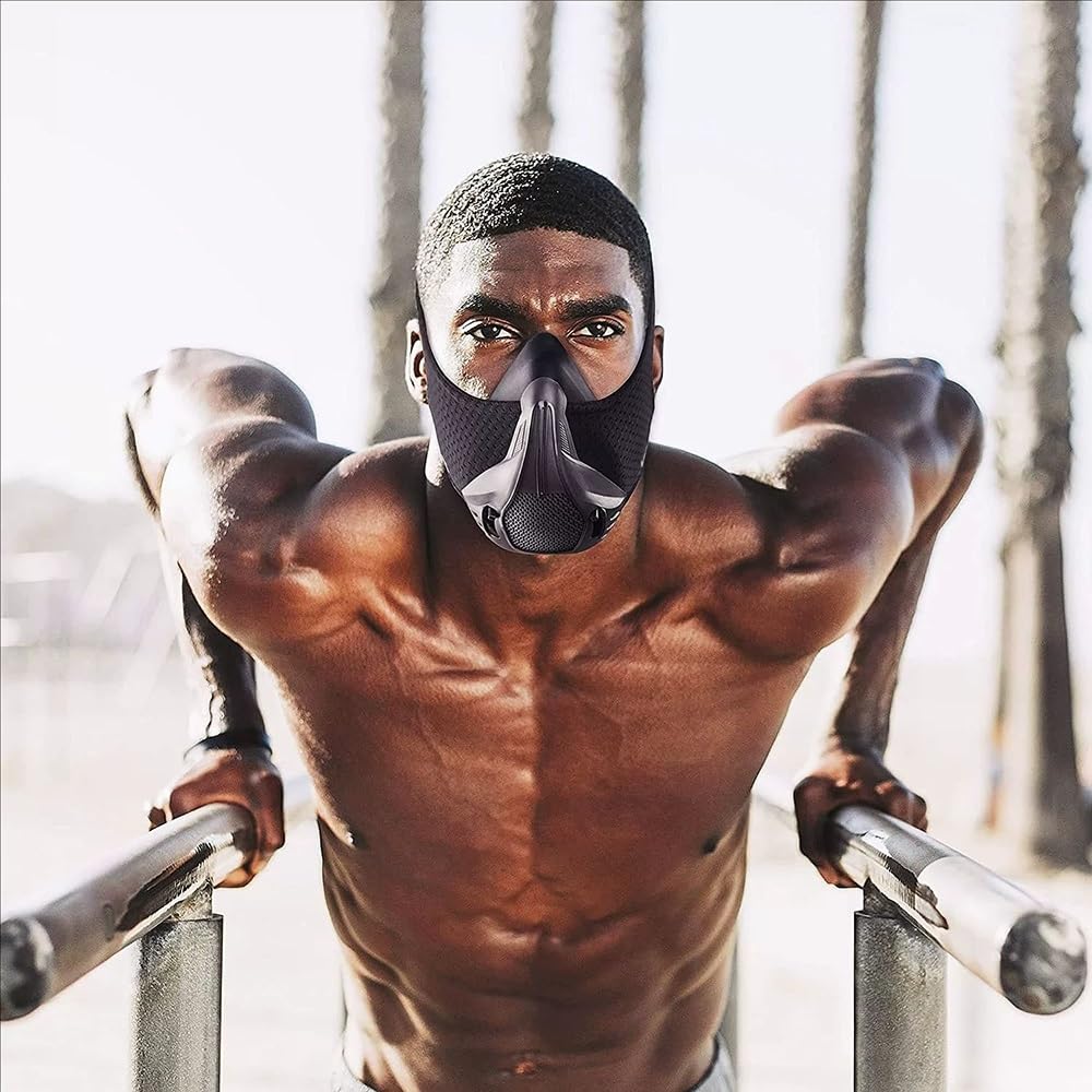 Atemschutzmaske mit 25 Widerstandsstufen für Cardio, Laufen & Fitness Ausdauer