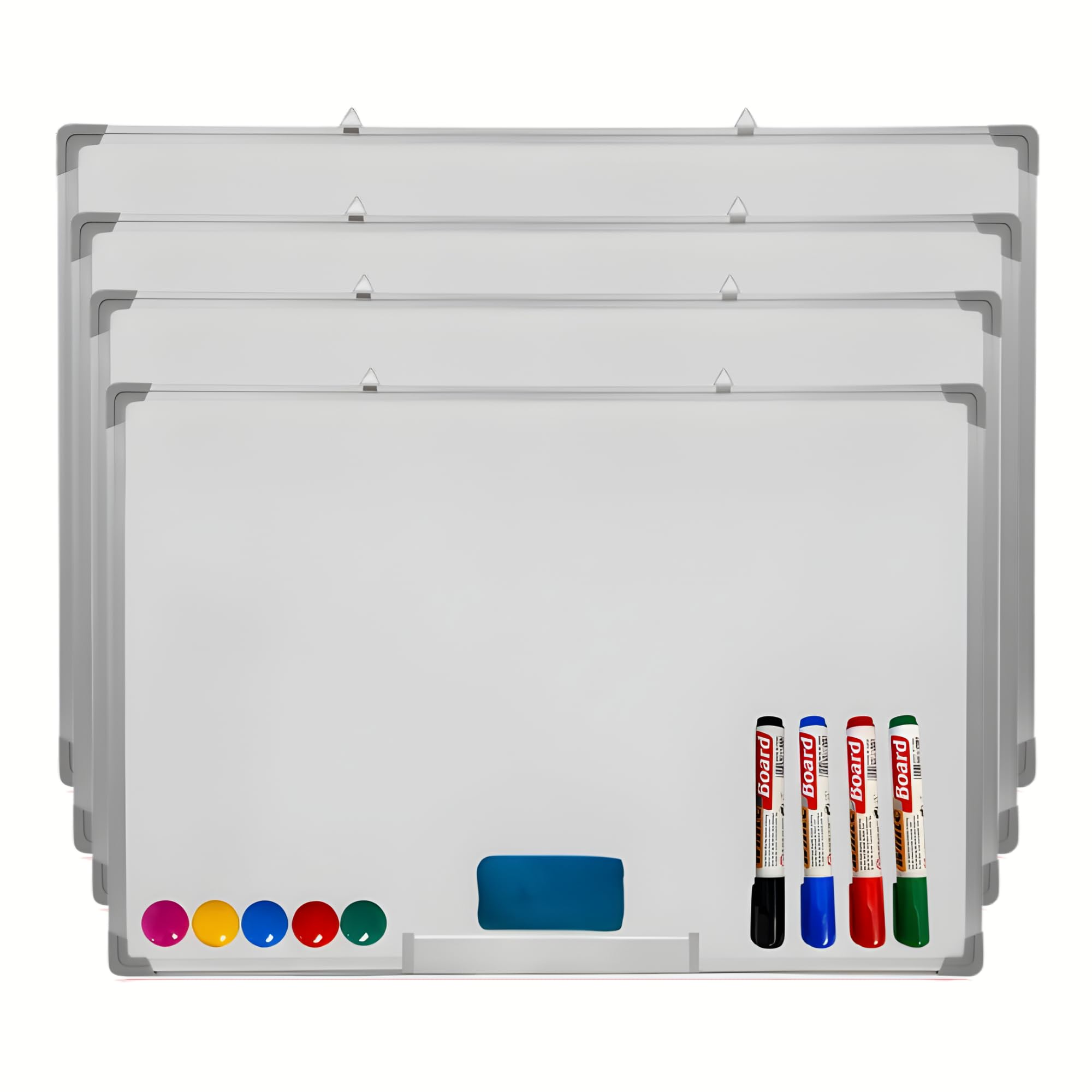 FROOBY Magnetic Whiteboard Wall Mounted Whiteboard Dry Erase whiteboard 50-90x35-60cm Dry Wipe Notice Board Pen use Home School Erase Board Silver Aluminium Framed Lacquered Steel Surface (50x35cm)