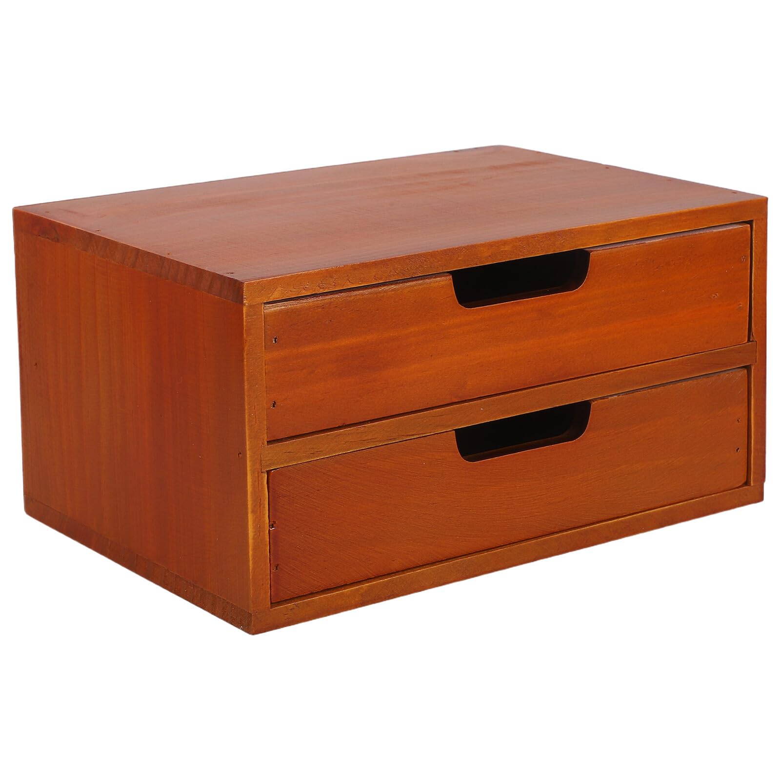 NUOBESTY Mobiletto Portaoggetti in Legno con Doppio Cassetto Cassettiera Compatta da Scrivania per Piccoli Spazi Organizer Multifunzionale per Archiviazione Ordini e Cancelleria