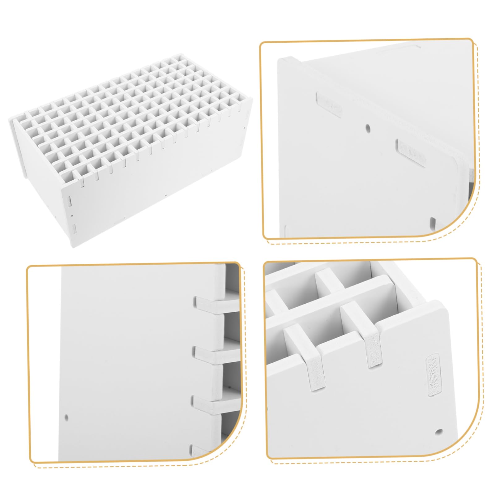 Organizzatore da Scrivania in Legno Bianco Compartimenti per Penne, per Decorazioni Scuola e Ufficio, Robusto e Funzionale per Tavolo Ufficio