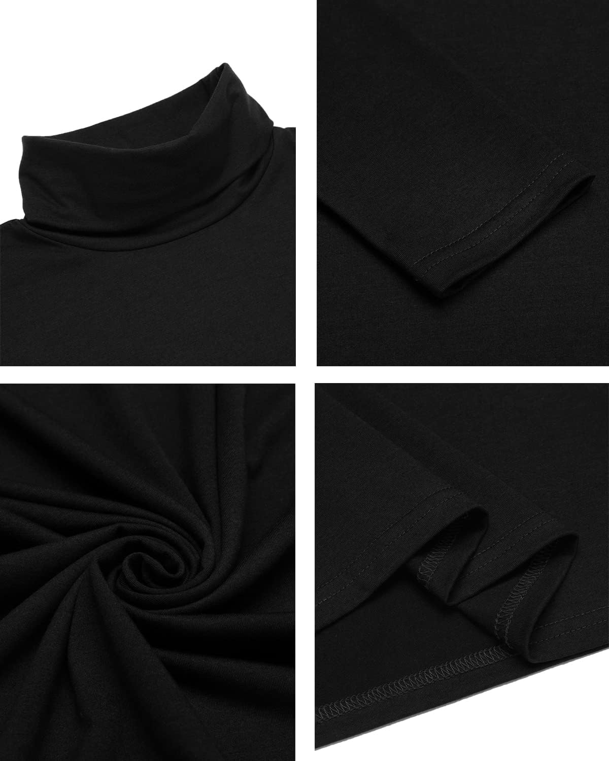 COOFANDY Pull Homme Col Roulé Ajusté T-Shirt Manches Longues Thermal sous-Pull Basique Pullover Pulls Chauds