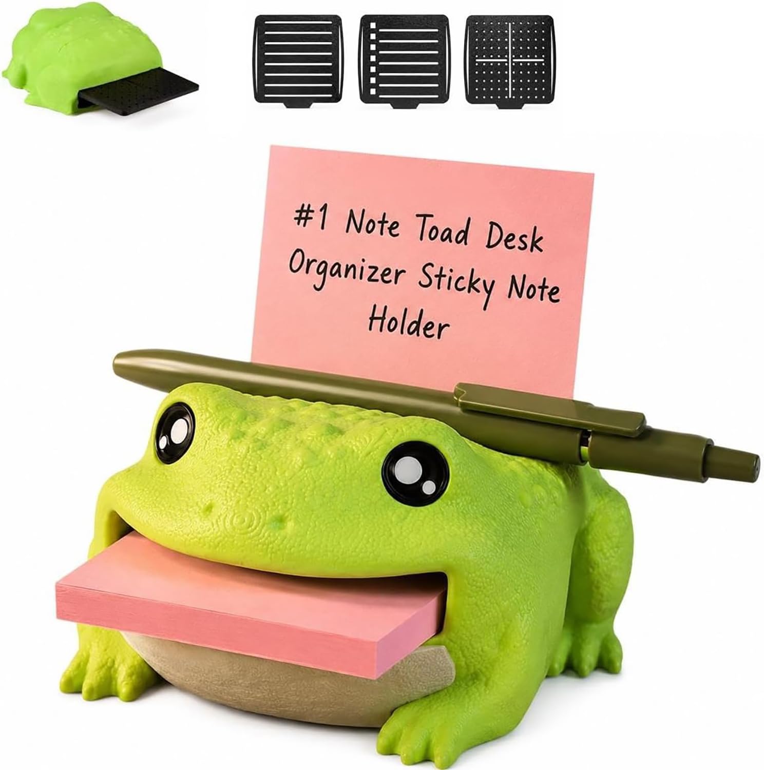 Note Toad Desk Organizer Sticky Note Holder, 3D Printed Frog Sticky，Frog