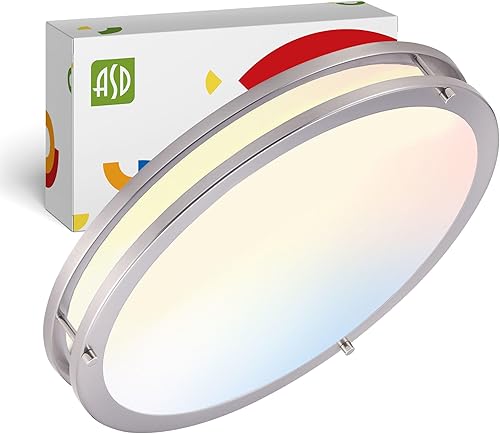 ASD Lámpara LED de techo de montaje empotrado de 18 pulgadas, interruptor de 28 W, 100-277 V, 2750 lúmenes, 3000 K4000 K5000 K, regulable,