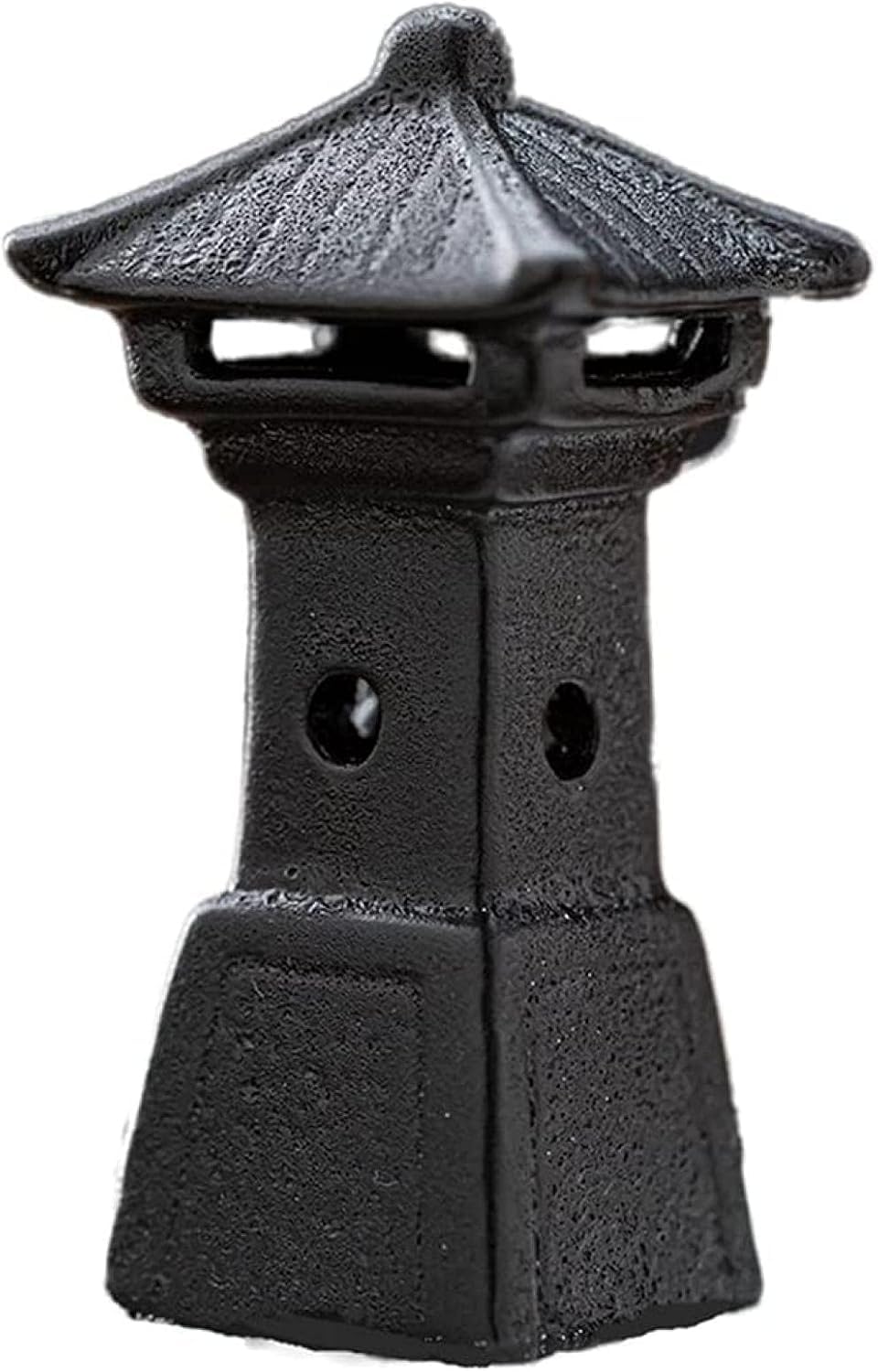 YATUOPNG Home Accessories Ornaments-Asian Zen Meditation Living Room Study Self Decoration Miniature Black Ceramic Tower Lamp Statue Bonsai Aquarium Fish