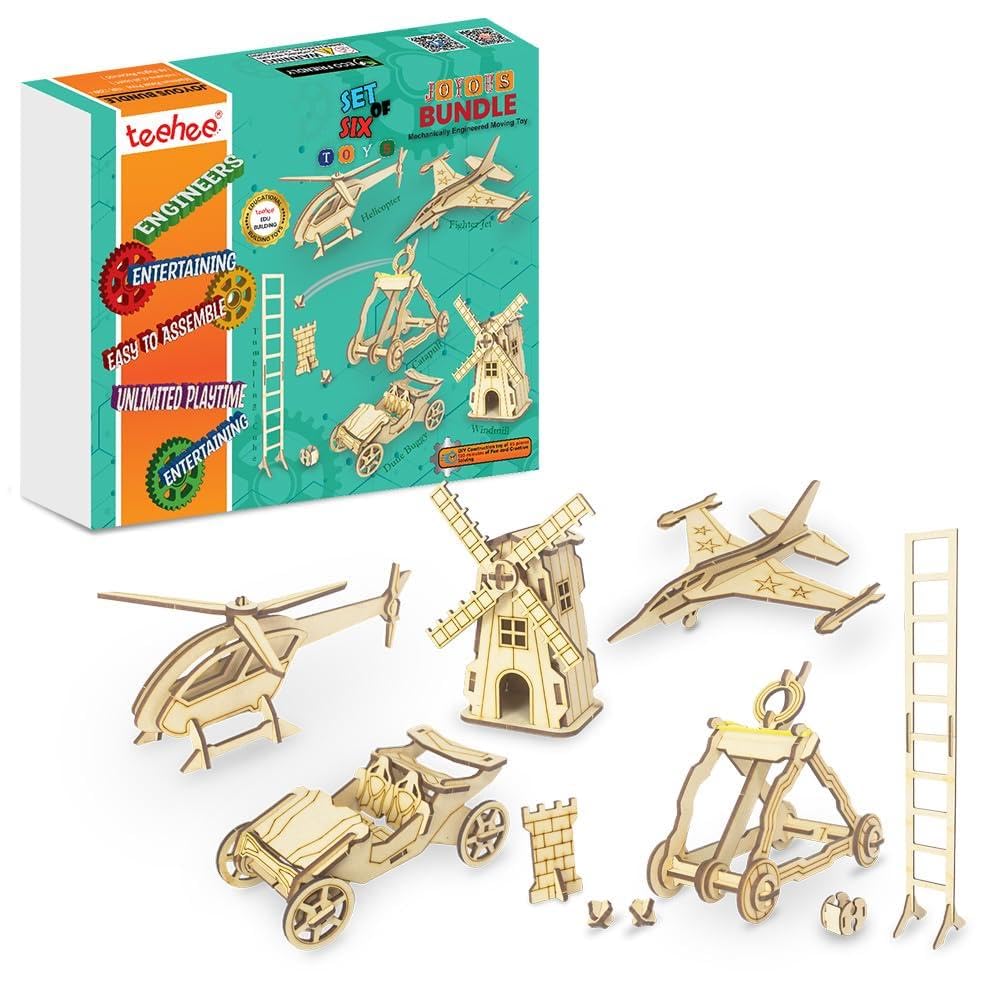 teehee® Joyous Bundle DIY STEM Kit Fun Toys for Boys and Girls Model Making Building Toys Birthday Gifts for Boys & Girls Made in India