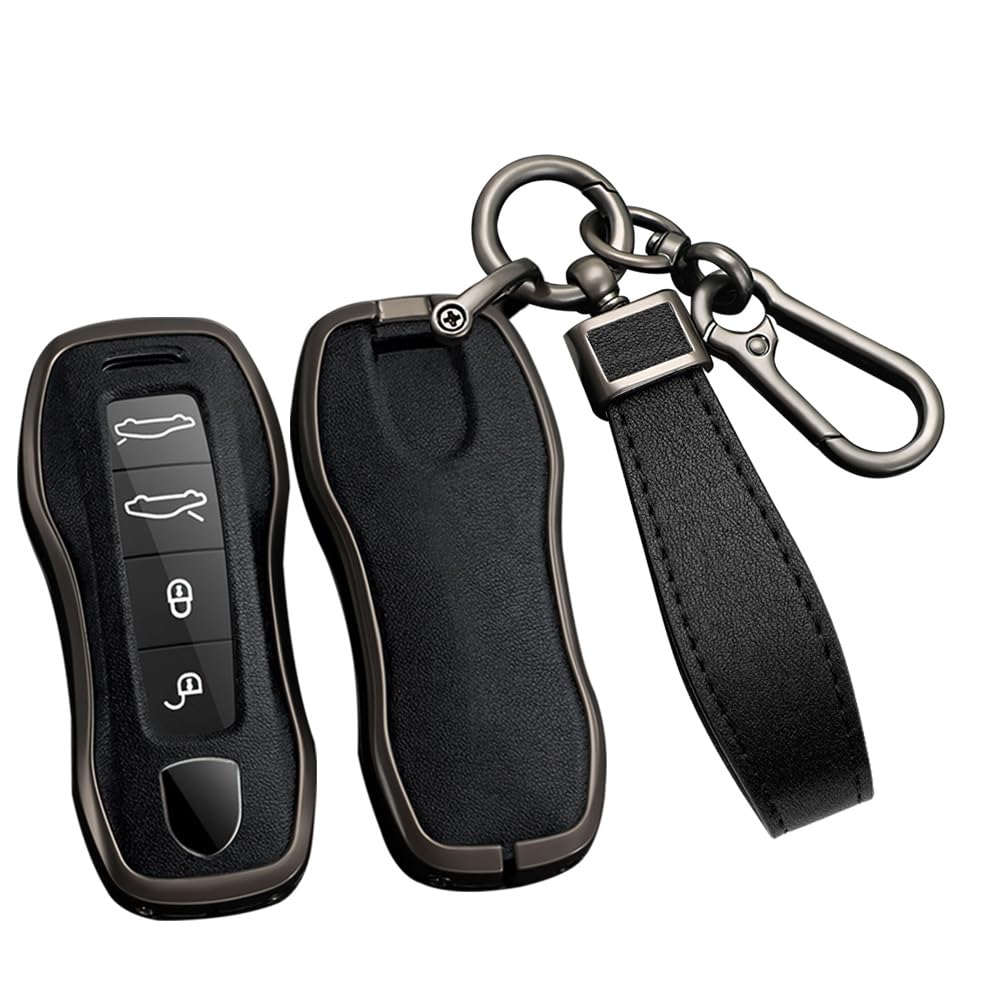 Ontto Custodia Portachiavi In Pelle TPU Per Porsche Cayenne Panamera Macan 911 – Rosso