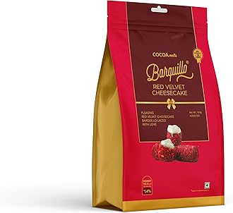 Barquillo Premium Red Velvet Chocolate Pouch - 5 Pcs (100 gm) | Cheesecake Cream Filled Biscuit Roll imported | Dubai couverture taste | Festive Gift Pack Celebration specially for Festivals
