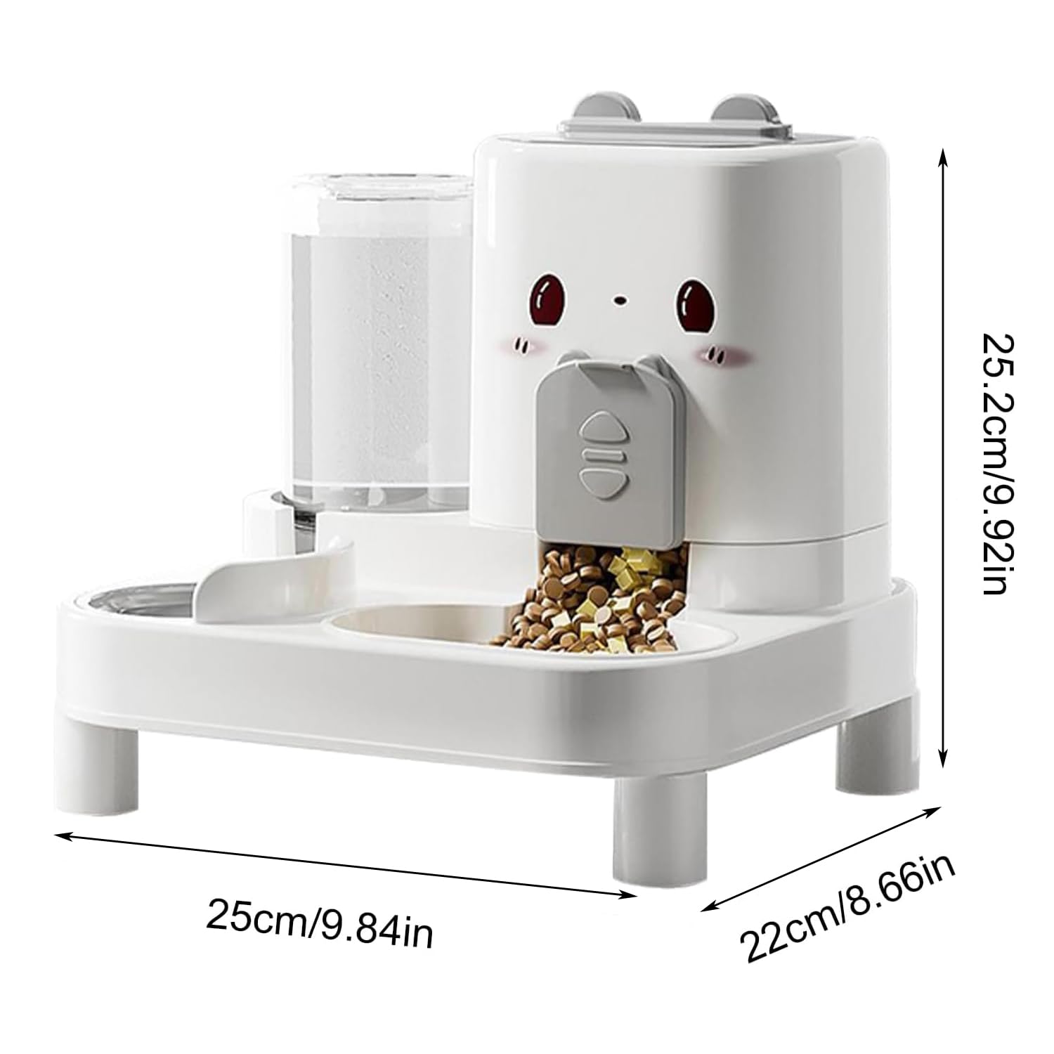 MEISO Distributeur Croquettes Chat, Distributeur de Croquettes 2 en 1 pour Chien, Abreuvoir et alimentateur Automatique, Distributeur Automatique d'aliments et d'eau Animaux de Compagnie de Petite