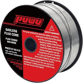 Flux Core Gasless MIG Wire, E71T-GS Mild Carbon Steel .035-Inch-Diameter,0.9mm,2-Pound Spool, Strong ABS Plastic Spool Welding Wire