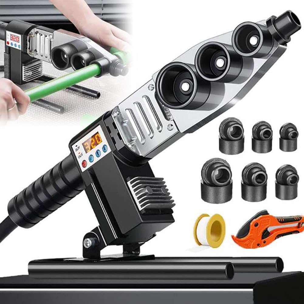 LYDZUSDP Plastic Pipe Welding Machine,Pipe Fusion Welder,Handheld Fusion Welder,Digital Display,Anti-Blocking Die,Efficient Heat Dissipation,for Ppr,Pe,Pp(#63)