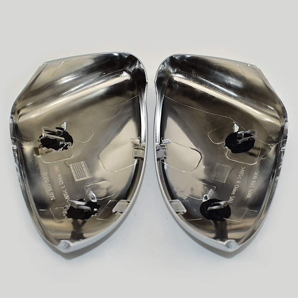 1 Pair Silver Exterior Rearview Mirror Housings Door Mirror Covering Caps Compatible with VW Go-lf 7 2012-2019