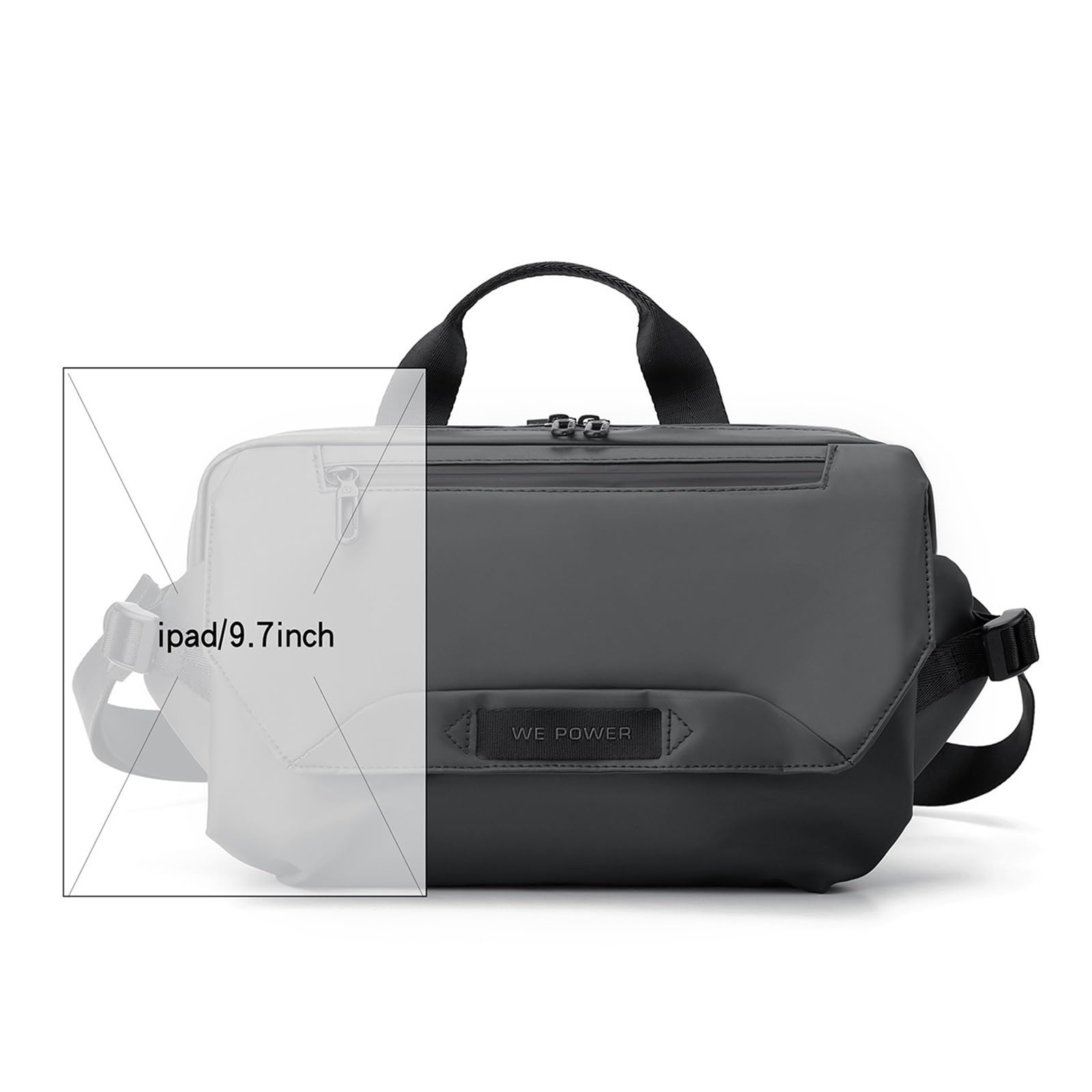 Streetwear Crossbody Bag Men Urban Commute Shoulder Pack Cycling Sports Sling Multi Pocket​(Gray)