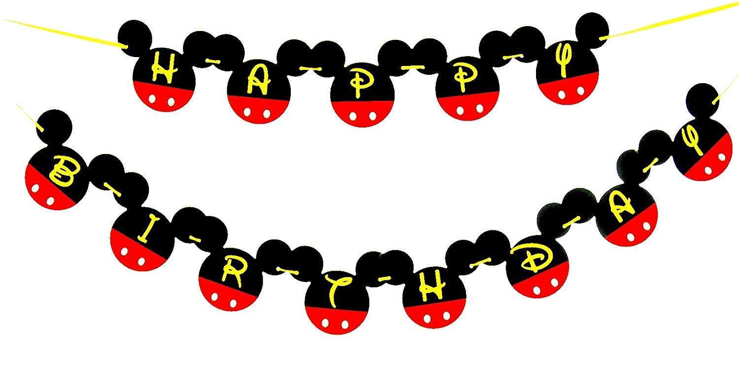 Happy Birthday Banner Mickey Mouse Mickey Mouse Birthday Banner | Mickey Mouse Birthday Decorations | Happy  Birthday Banner | Mickey Mouse Birthday | Mickey Mouse Party Supplies |  Disney 1St Birthday | Card Stock Banner: Buy Online