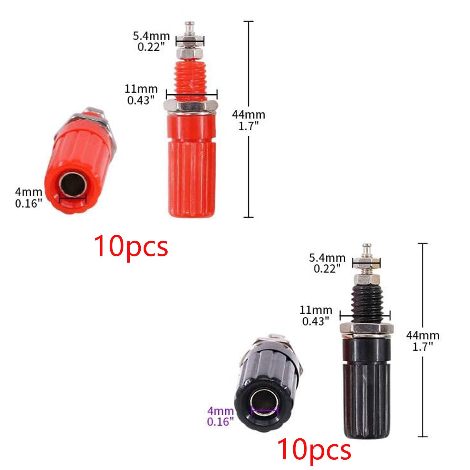 5pcs High Quqlity 4MM Brass Free Solder Banana Plug Male Test Adapter 5 Colors e