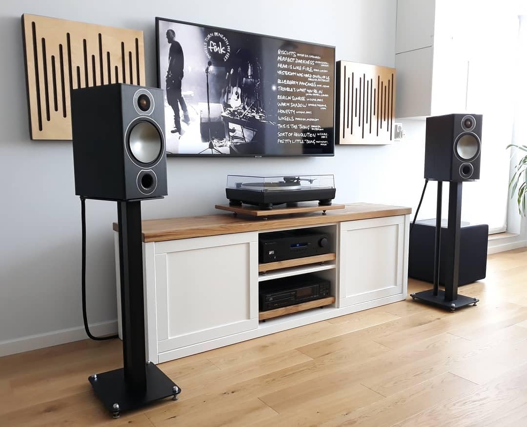 Bluetone Acoustics WaveFuser Wood - Pannelli acustici in legno naturale, pannelli fonoassorbenti, schiuma acustica 50x50x5cm
