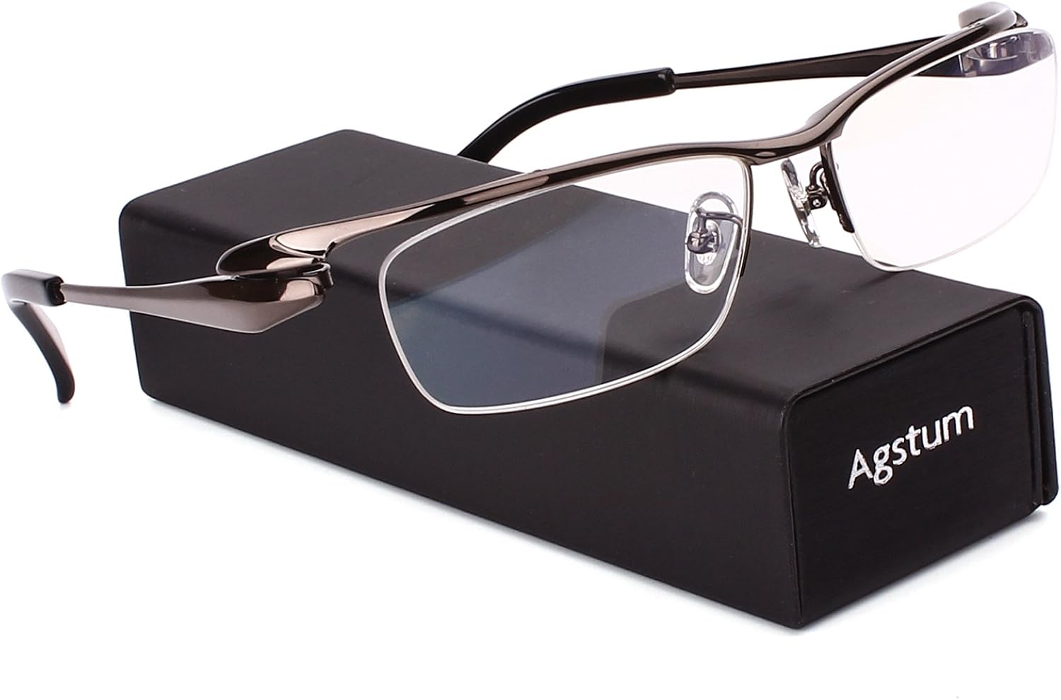 Miniatura 5 de Agstum - Gafas de titanio de lujo con montura de lentes transparentes