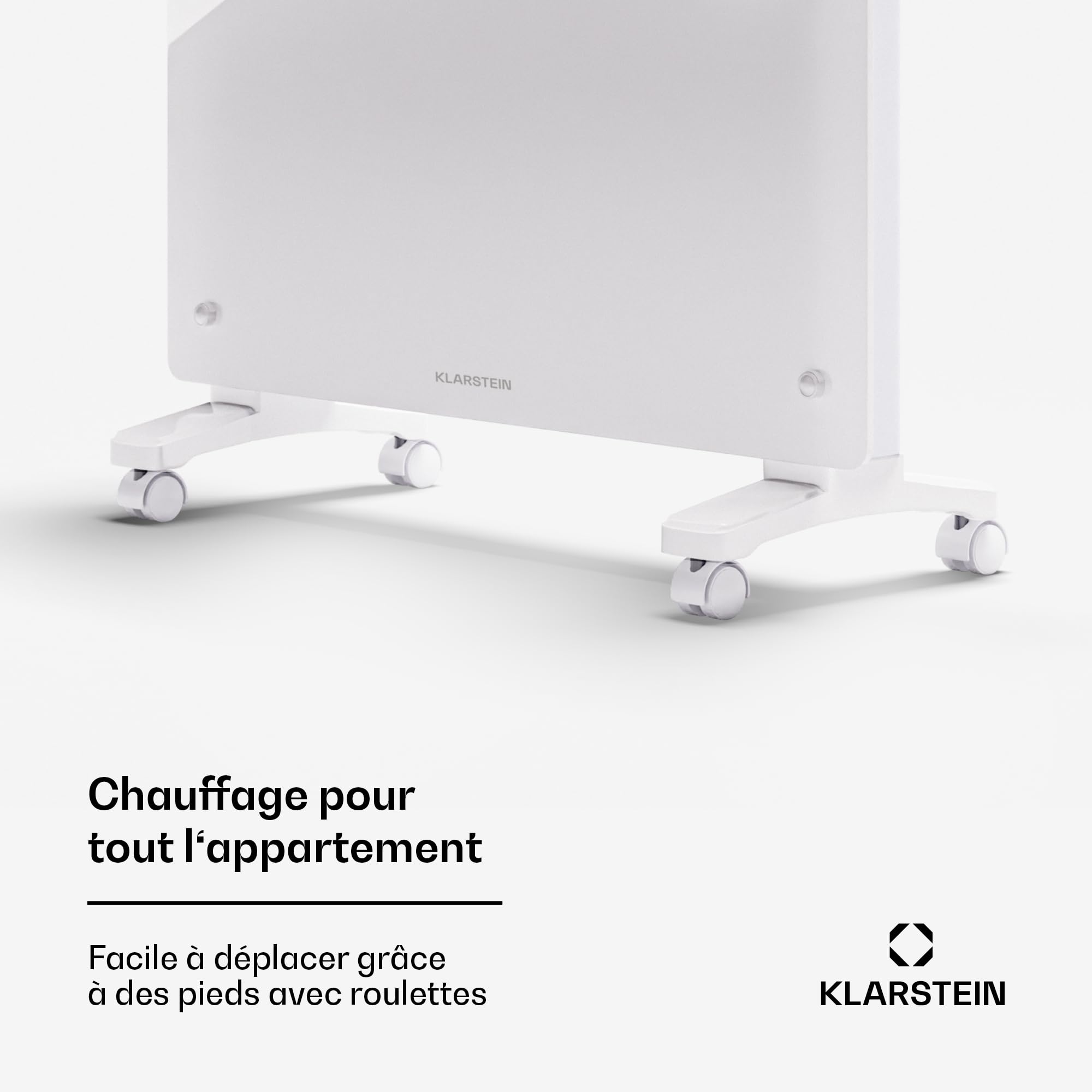 Klarstein Radiateur Electrique à Convection, Faible Consommation d'Energie, Chauffage Electrique d'Intérieur de 1500W avec Thermostat, Chauffage Mural et Portable, Chauffage d'Appoint, Radiateurs