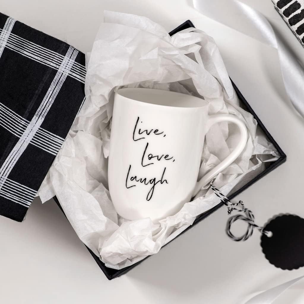 Villeroy & Boch Statement Mug, “Live Love Laugh”, Premium Porcelain, Made in Germany, 9.5 oz, White - Image 3
