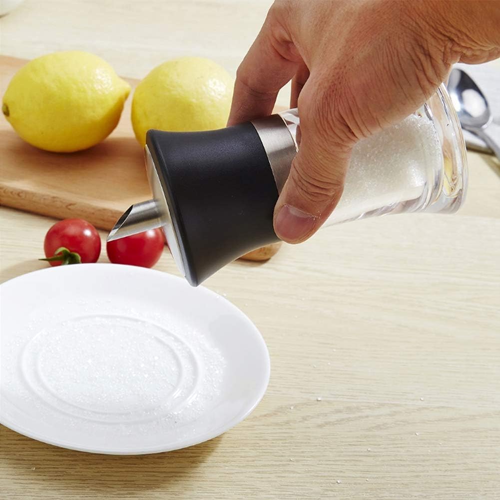 Sambhuya Sugar Dispenser 100ml Acrylic Sugar Shaker Sugar Bowl Spice Storage Bottle Salt Shaker Glass Coffee Spices Organizer Bottle Stainless Steel Lid Kitchen Accessories (Pack of 01) 1