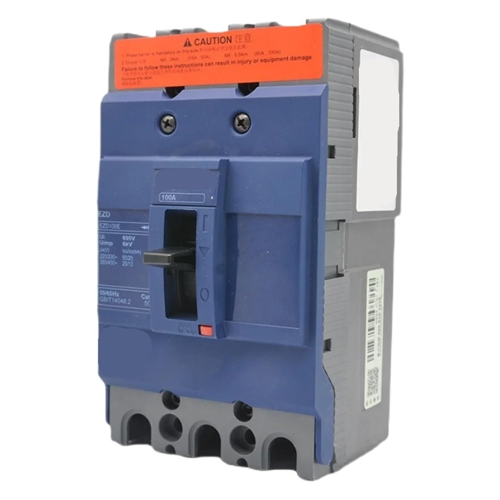 TYEXCZARF Molded Case Circuit Breaker 16A~100A 3P/4P EZD100E3100N(3P,50A)